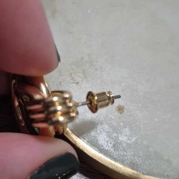 💲6️⃣ Bundled ✔️Gold-Tone Teardrop Shape Chainlink Hoop Wrap Earrings - Picture 10 of 10